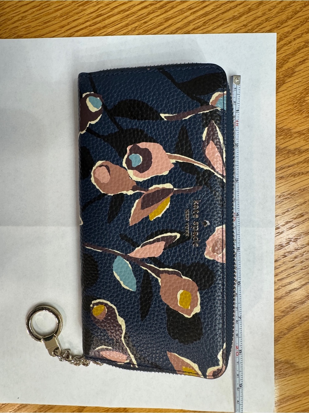 kate spade Navy Floral Zip-Around Wallet